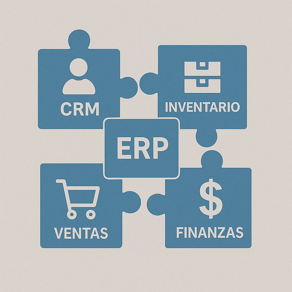 Integración de Aspel ERP con módulos de contabilidad, finanzas, inventarios, ventas y CRM