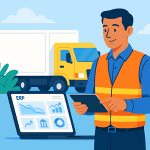 Ejemplo de logística con ERP en la nube ilustración