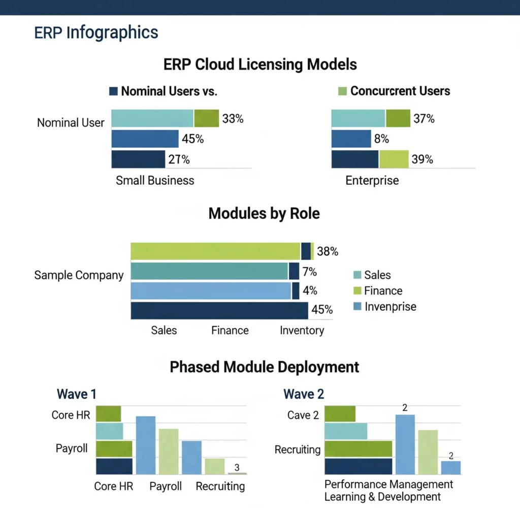 Comparativa de ERP en la nube enfocada en costos y licencias