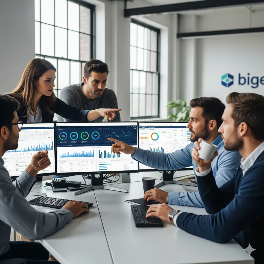 Equipo revisando tableros de operación