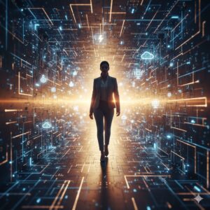 Ejecutiva mexicana avanzando hacia un entorno digital seguro.