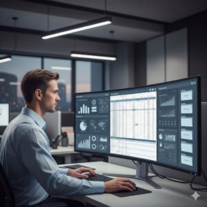 Analista revisando datos empresariales antes de una migración a la nube.