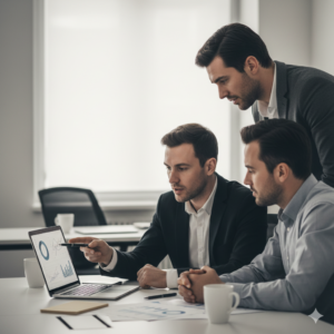 Equipo administrativo analizando información con mayor visibilidad operativa.