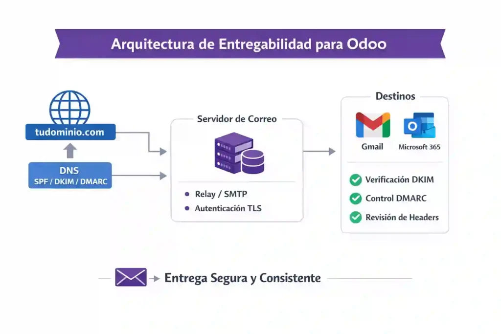 Proveedor de Correo Configurado para Odoo con SPF DKIM DMARC
