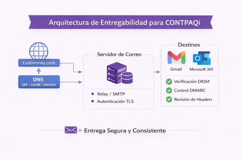 Servicio de Email Empresarial para Sistemas CONTPAQi con SPF DKIM DMARC