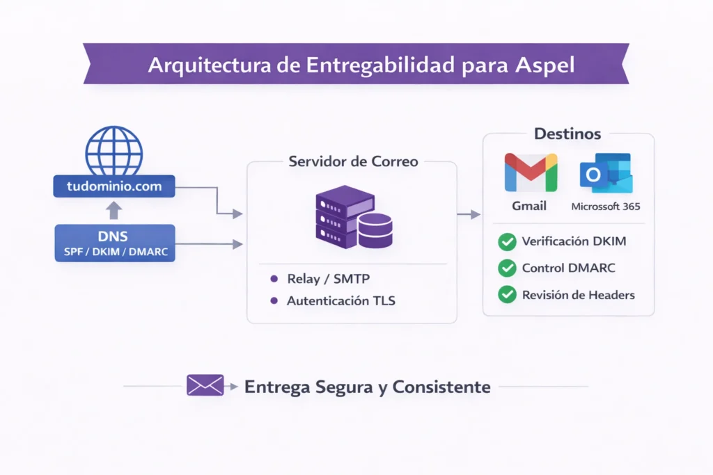 correo para Aspel con soporte técnico y autenticación SPF DKIM DMARC