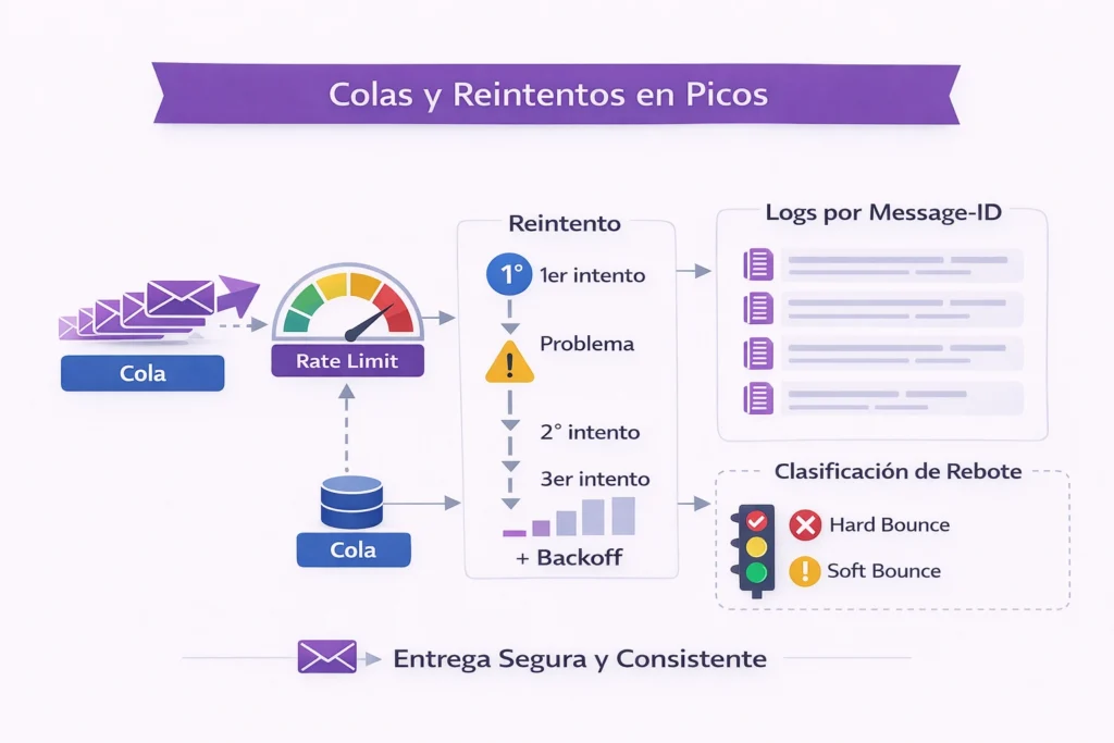 Correo Corporativo Listo para Sistemas Aspel con colas y reintentos