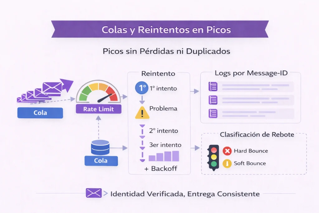 Correo Profesional para Gestión de Documentos Fiscales con colas y reintentos