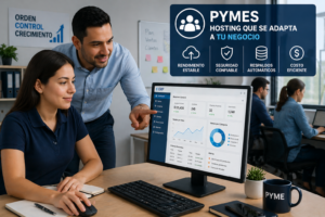 pyme usando ERP computadora oficina pequena equipo colaborativo negocio