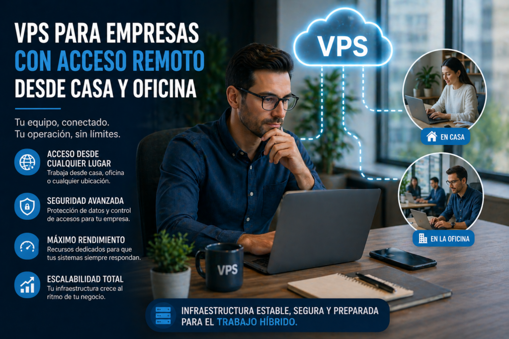 empresa evaluando acceso remoto VPS trabajo casa oficina decision infraestructura