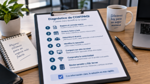 Lista de verificación para diagnosticar problemas de CONTPAQi
