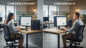 Comparación entre conexión Wi-Fi y cableada para un ERP